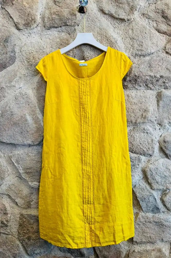 Linen & More Mustard Short Dress