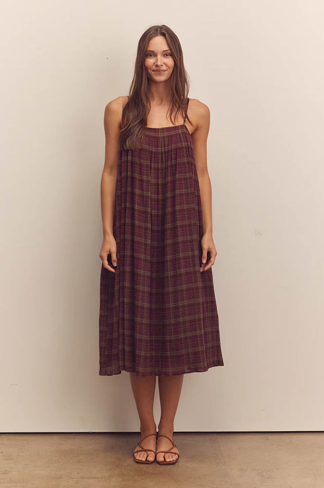 Amente Check Pleated Cami Dress - The Mercantile London