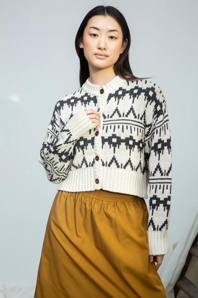 Beaumont Organic Sugi-Sue Ecru Marl Cardigan - The Mercantile London