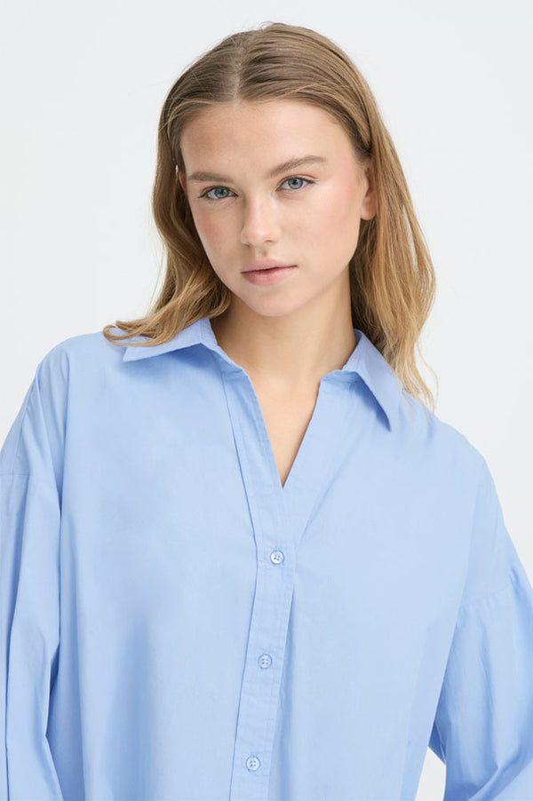 ICHI Estama Bel-Air Blue Shirt - The Mercantile London