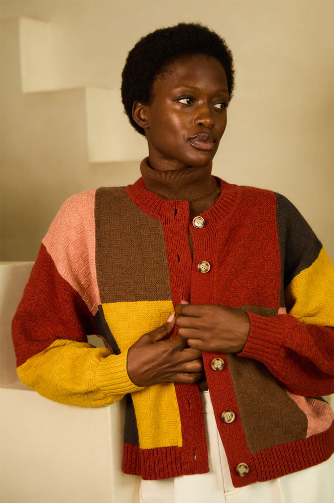 L.F. Markey Lonny Multi Patchwork Cardigan - The Mercantile London