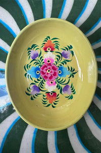Namaste Hand Painted Yellow Oval Trinket Dish