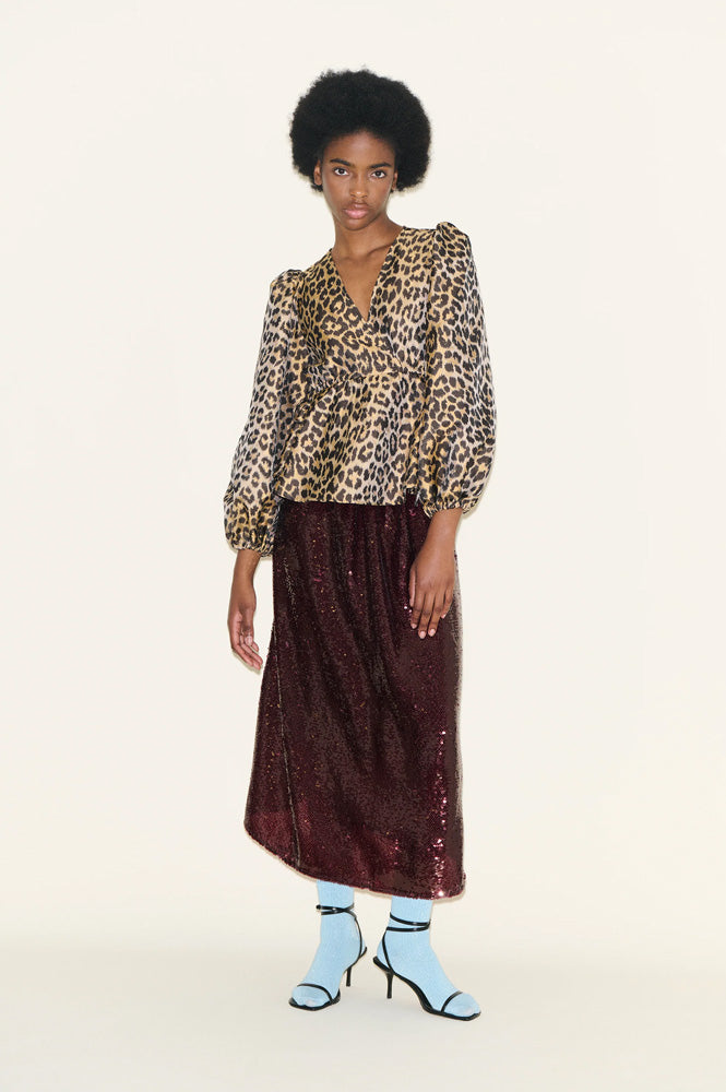 Samdi Bella Leopard Jacquard Blouse - The Mercantile London