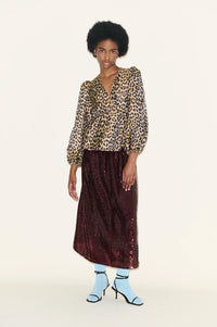 Samdi Bella Leopard Jacquard Blouse - The Mercantile London
