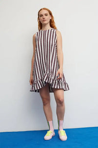 Dr Bloom Cocomero Aubergine Stripe Dress - The Mercantile London