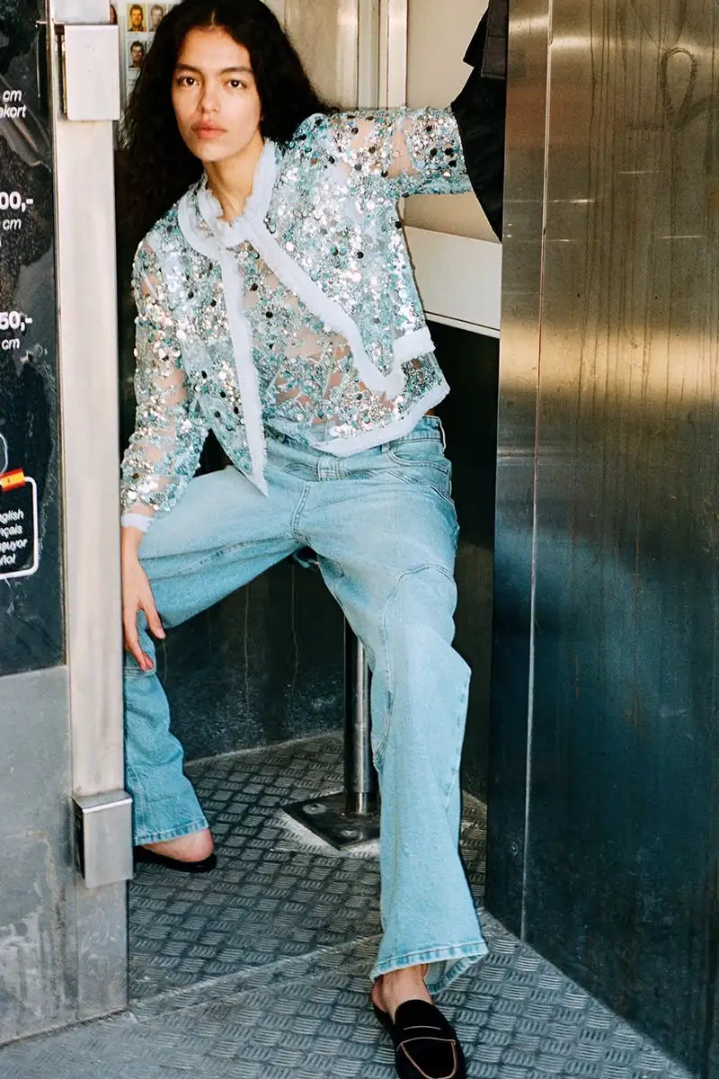 Baum Und Pferdgarten Bethina Kentucky Blue Sequin Jacket - The Mercantile London