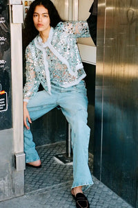 Baum Und Pferdgarten Bethina Kentucky Blue Sequin Jacket - The Mercantile London