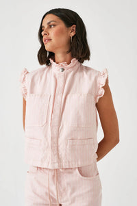 Seventy + Mochi Pablo Pink Dawn Stripe Waistcoat - The Mercantile London