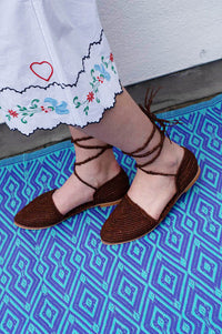 Raffia Handmade Brown Sandals - The Mercantile London