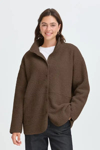 Fransa Gwynne Rain Drum Brown Sherpa Jacket