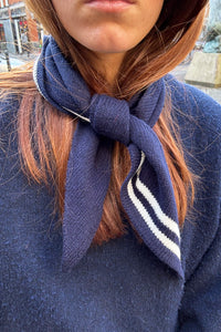 Somerville Navy Cashmere Neckerchief Scarf