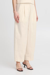 ICHI Wallis Birch Barrel Leg Trousers - The Mercantile London