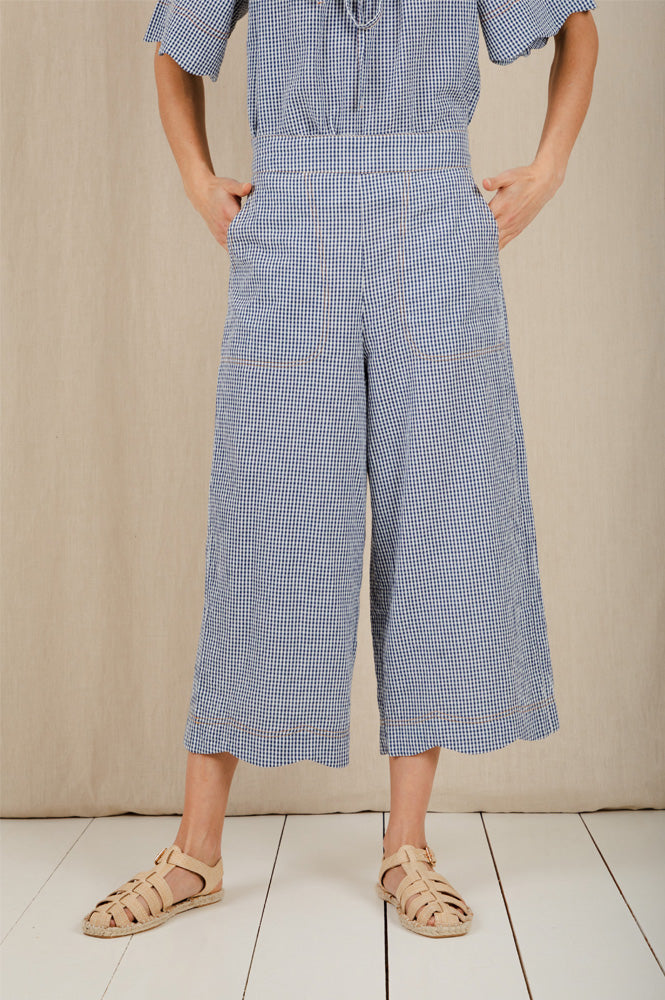 Bonté Aide Navy Gingham Trousers - The Mercantile London