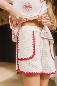 Indi & Cold Red Crochet Shorts