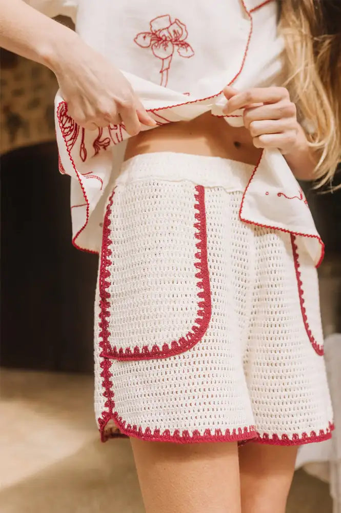 Indi & Cold Red Crochet Shorts