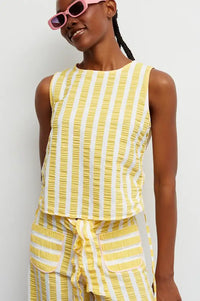 Dr Bloom Travel Yellow Stripe Top - The Mercantile London