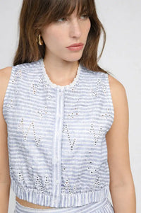 An'ge Salyta Blue Striped Top - The Mercantile London