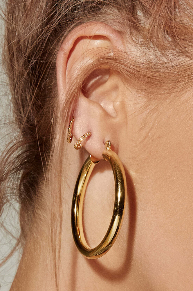 Luv AJ Amalfi Gold Tube Hoops - The Mercantile London