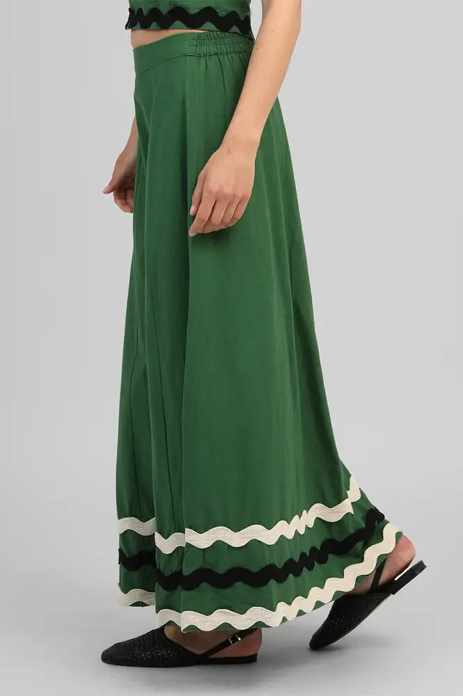 An'ge Roline Green Ric Rac Skirt
