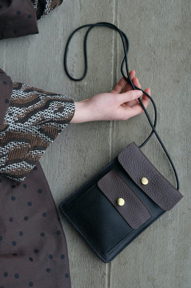 Kate Sheridan Black & Chocolate Contrast Scout Bag - The Mercantile London