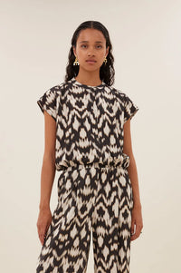 By-Bar Lode Brown Batik Blouse - The Mercantile London