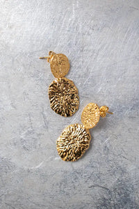 Ashiana London Neptune Gold Disc Earrings