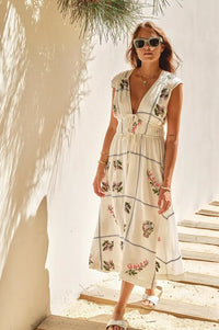M.A.B.E Rhoda Floral Embroidered Dress