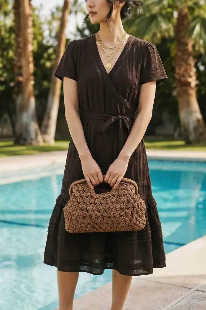 Nooki Charleston Khaki Woven Grab Bag - The Mercantile London