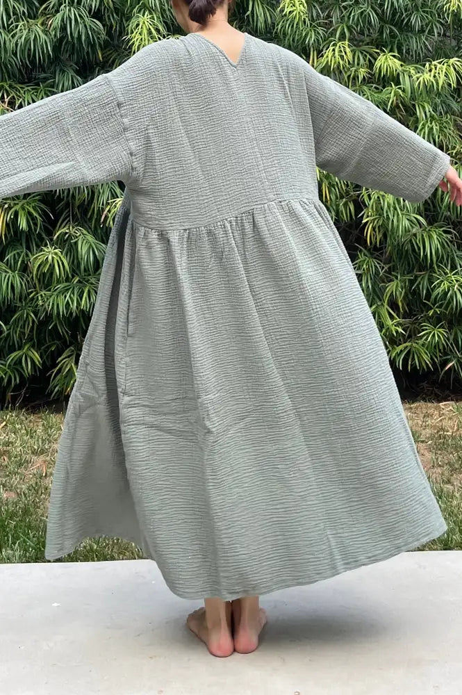 April Meets October Sage Picnic Dress