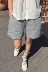 Le Bon Shoppe Blue Stripe City Shorts - The Mercantile London