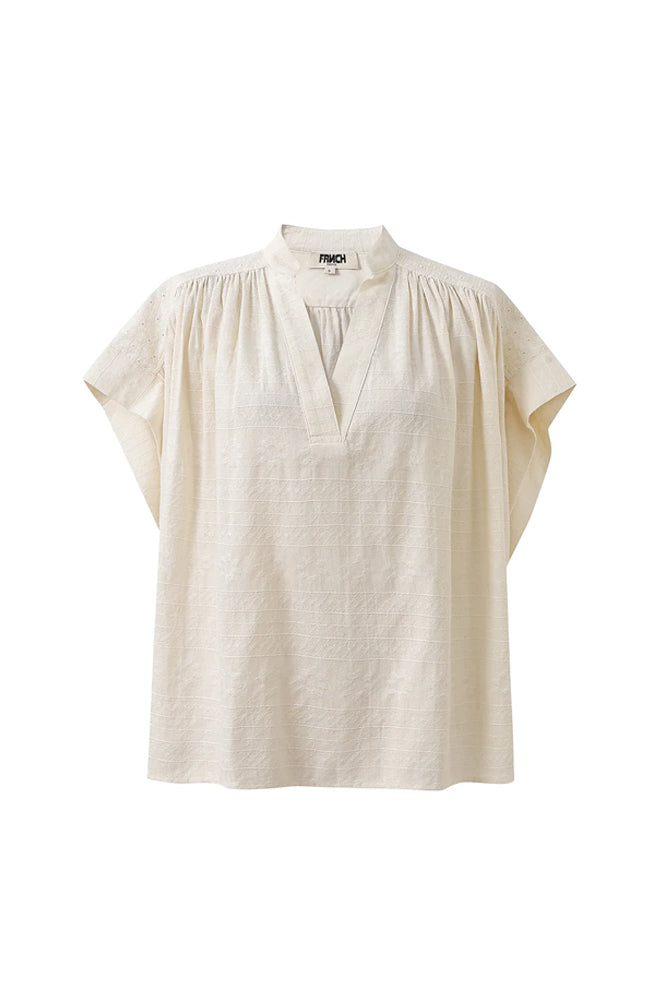 FRNCH Lalla Cream Blouse - The Mercantile London