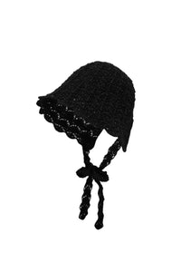 Funkyrel Haila Black Tie Strap Lace Hat - The Mercantile London
