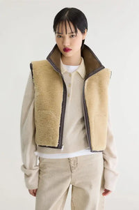 Bellerose Jonson Sheep Brown Reversible Sleeveless Jacket
