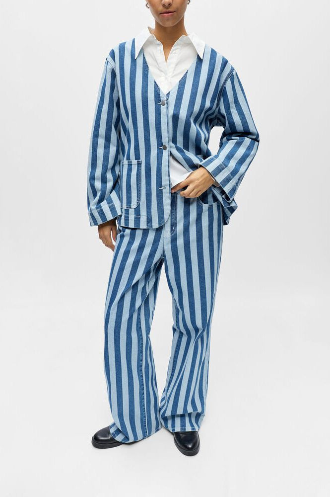 Object Rio Blue Striped Denim Jeans