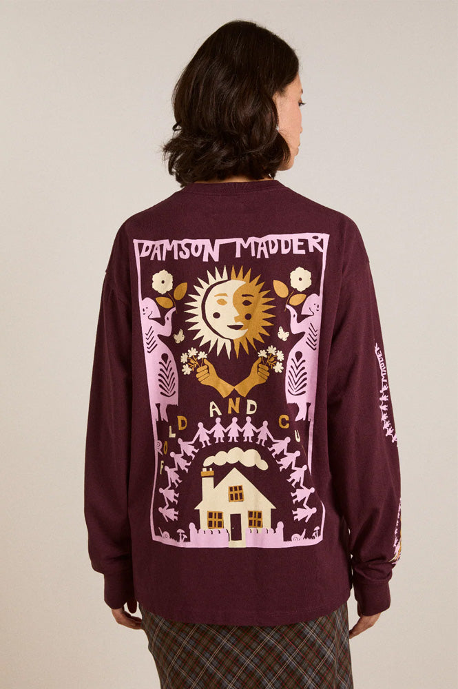Damson Madder Fig Paper Cut Long-Sleeve T-Shirt