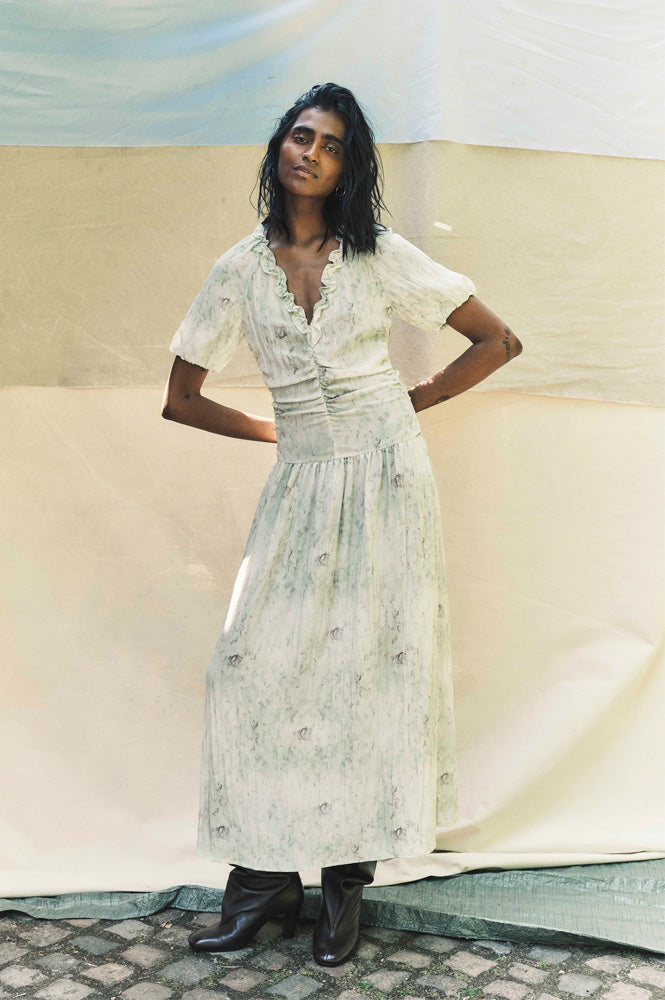 Baum Und Pferdgarten Abelline Distorted Green Dress The Mercantile London Baum Und Pferdgarten Abelline Distorted Green Dress The Mercantile London