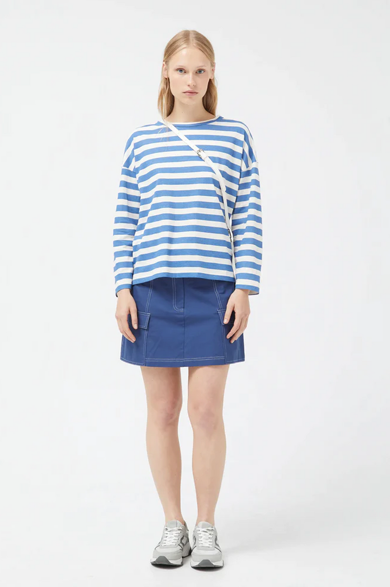 Compania Fantastica Blue Striped Long Sleeve T-Shirt - The Mercantile London