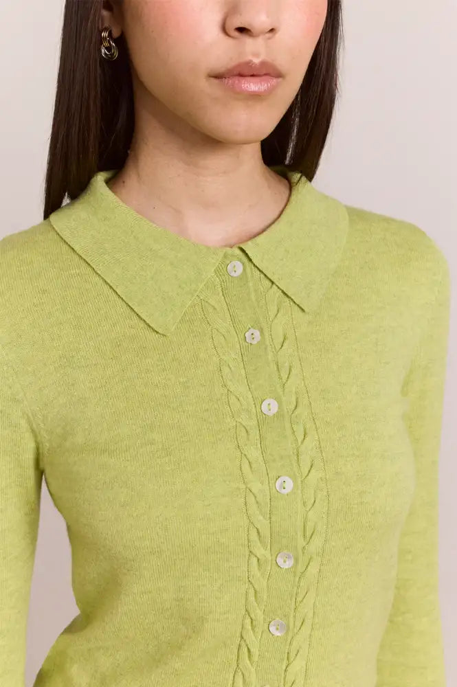 Damson Madder Voula Lime Cardigan - The Mercantile London