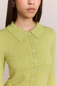 Damson Madder Voula Lime Cardigan - The Mercantile London