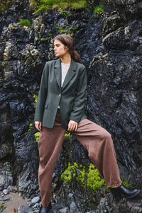 ICHI Blich Brown Washed Barrel Leg Jeans - The Mercantile London