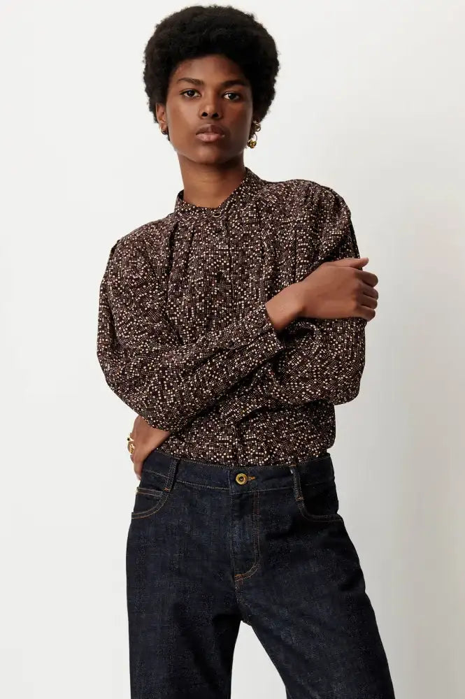 Sessùn Esperanzo Coffea Pianoroll Blouse
