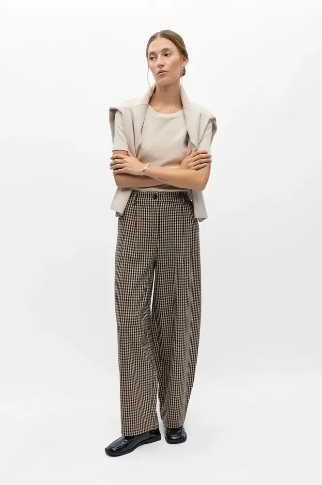 Object Senna Hummus Check Barrel Leg Trousers