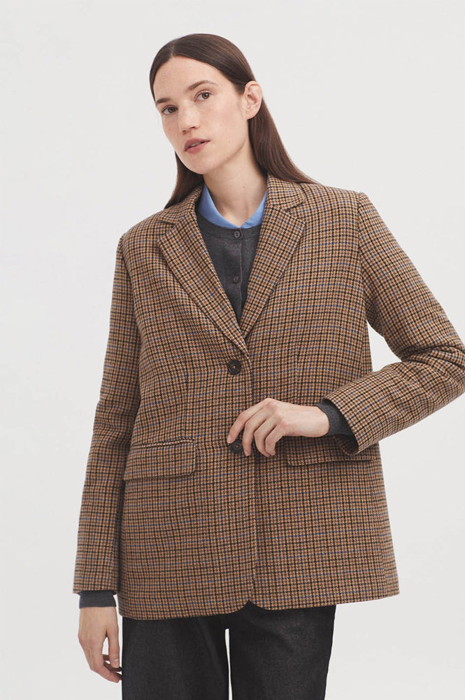 Nice Things Harris Check Blazer And Scarf - The Mercantile London