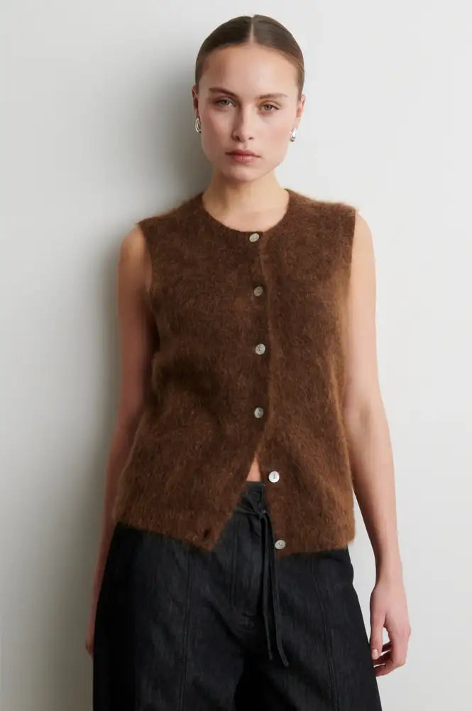 Second Female Brook Carafe Brown Knitted Vest