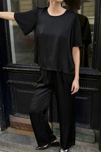 Project AJ117 Rose Black Blouse - The Mercantile London