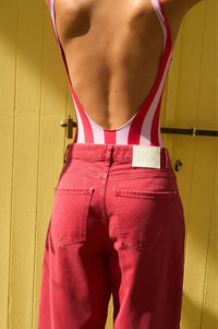Sophie + Lucie Boyfriend Red Twill Jeans - The Mercantile London