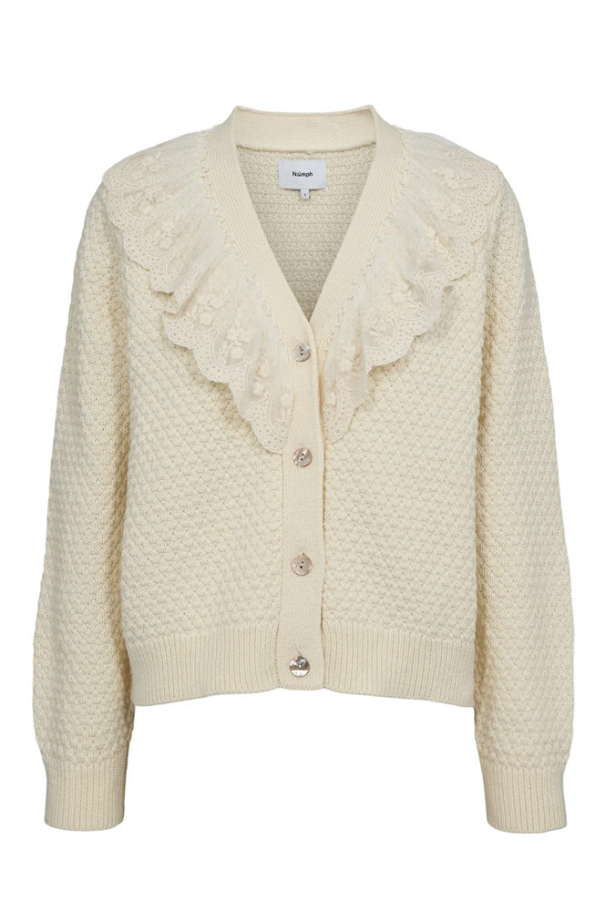 Numph Janie Pristine Cream Knitted Cardigan - The Mercantile London