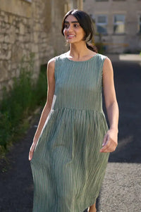 Bibico Elaine Green Striped Dress - The Mercantile London