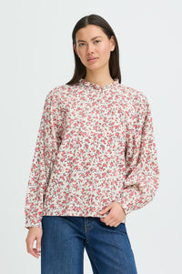 ICHI Qwina Teaberry Floral Blouse