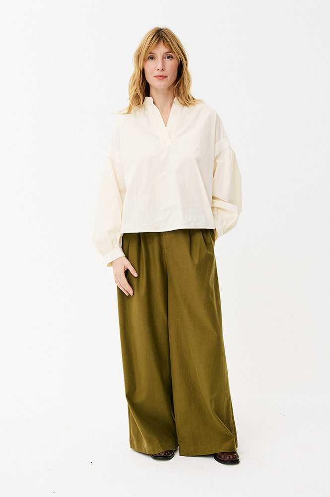 Maison Anana Phybie Khaki Trousers - The Mercantile London